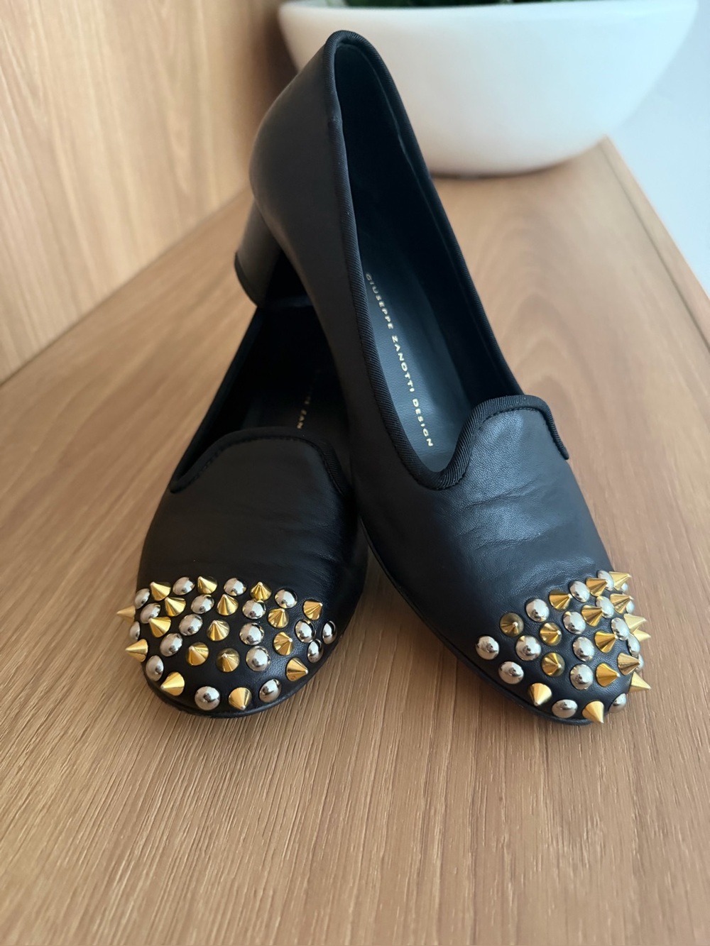 Giuseppe Zanotti Studded Leather Flats – Size 36